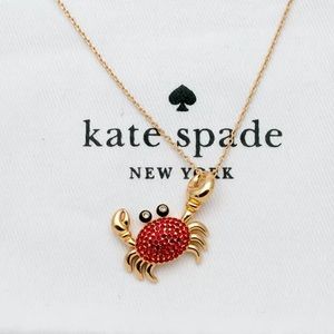 KATE SPADE Pave Crab pendant Necklace/ gold NWT